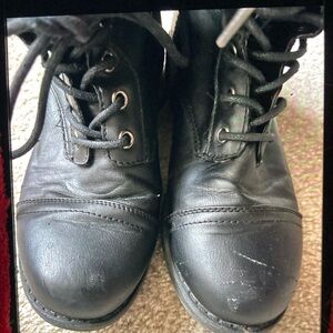 Madden Girl Black Boots with Red Plaid Interior